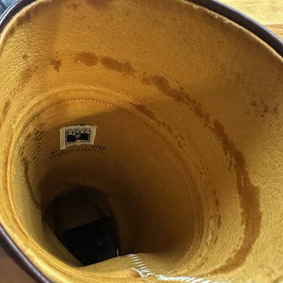 Vtg 80s Frye Campus Tall Boots Womens 8D Whiskey Brown Knee High Round Toe Z190 - Picture 13 of 14